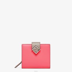 Fendi mujer cartera compacta bicolor y piel paloma 2LH8E1468 accesorios rosa