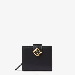Fendi mujer cartera compacta de cuero 2LH8E1467 accesorios negro
