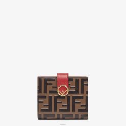 Fendi mujer cartera compacta de cuero 2LH8E1594 accesorios marrón