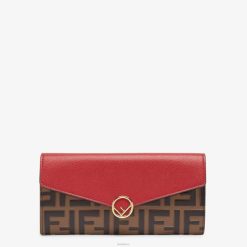Fendi mujer cartera de cuero continental 2LH8E1599 accesorios rojo