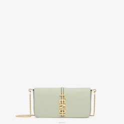 Fendi mujer Cartera de piel con grafía y cadena. 2LH8E1436 accesorios verde