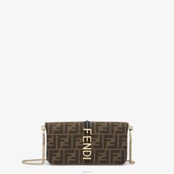 Fendi mujer cartera de tela ff 2LH8E1415 accesorios marrón
