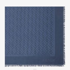 Fendi mujer chal de lana y seda orgánica 2LH8E304 accesorios azul
