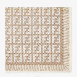 Fendi mujer chal de modal y seda 2LH8E173 accesorios beige