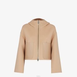Fendi mujer chaqueta de lana 2LH8E1110 vestir beige