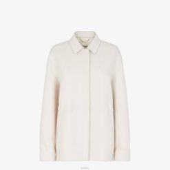 Fendi mujer chaqueta de lana 2LH8E1199 vestir blanco