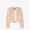 Fendi mujer chaqueta de mohair pálida 2LH8E1227 vestir rosa