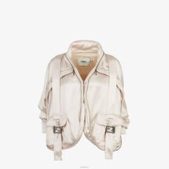 Fendi mujer chaqueta de raso 2LH8E1066 vestir beige