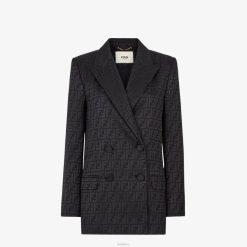 Fendi mujer chaqueta de seda 2LH8E1131 vestir negro