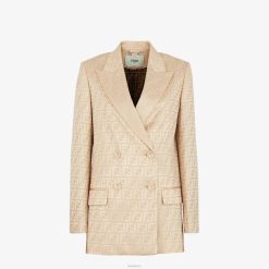 Fendi mujer chaqueta de seda 2LH8E967 vestir beige