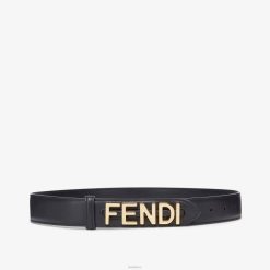 Fendi mujer cinturón de cuero gráfico 2LH8E18 accesorios negro