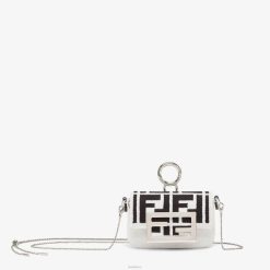 Fendi mujer dije de lienzo bordado 2LH8E162 accesorios blanco