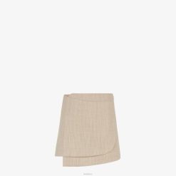 Fendi mujer falda de franela 2LH8E951 vestir beige