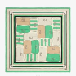 Fendi mujer fular de seda 2LH8E237 accesorios verde