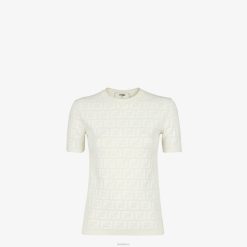 Fendi mujer jersey de viscosa ff 2LH8E933 vestir blanco
