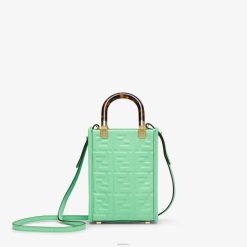 Fendi mujer minibolso de piel con motivo ff 2LH8E727 accesorios verde