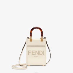 Fendi mujer minibolso shopper Sunshine de cuero 2LH8E854 accesorios blanco