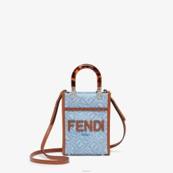 Fendi mujer minibolso vaquero 2LH8E636 accesorios azul claro