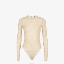 Fendi mujer mono de encaje 2LH8E968 vestir beige