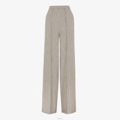 Fendi mujer pantalones de lana de pata de gallo 2LH8E1221 vestir beige