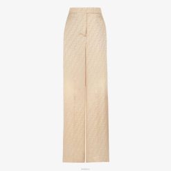 Fendi mujer pantalones de seda 2LH8E969 vestir beige