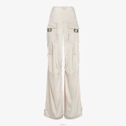 Fendi mujer pantalones de viscosa 2LH8E1067 vestir beige