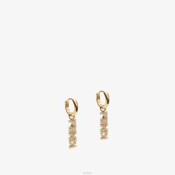 Fendi mujer pendientes de firma 2LH8E1624 joyas oro