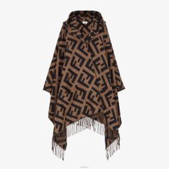 Fendi mujer poncho de cachemira 2LH8E245 accesorios marrón