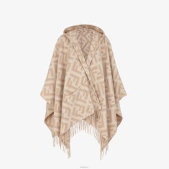 Fendi mujer poncho de cachemira 2LH8E274 accesorios beige