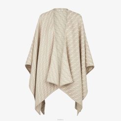 Fendi mujer poncho de lana y seda 2LH8E53 accesorios beige