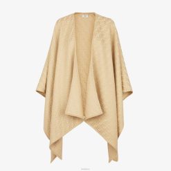 Fendi mujer poncho de lana y seda 2LH8E55 accesorios marrón