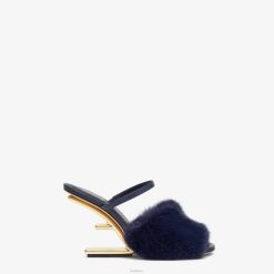 Fendi mujer sandalias de tacón visón 2LH8E1376 zapatos azul