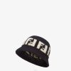 Fendi mujer sombrero cloche de algodón ff 2LH8E192 accesorios negro