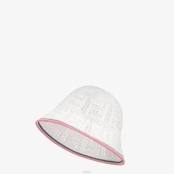 Fendi mujer sombrero cloché de crochet 2LH8E90 accesorios blanco
