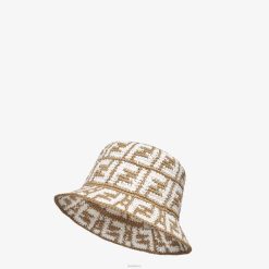Fendi mujer sombrero de pescador de rafia 2LH8E196 accesorios beige