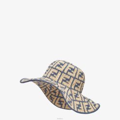 Fendi mujer sombrero de rafia ff 2LH8E87 accesorios multicolor