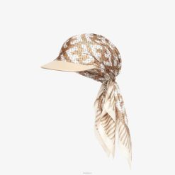 Fendi mujer sombrero de seda 2LH8E174 accesorios beige
