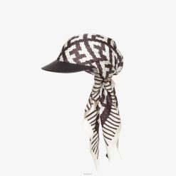 Fendi mujer sombrero de seda 2LH8E180 accesorios negro