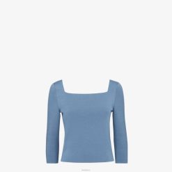 Fendi mujer suéter de algodón 2LH8E1147 vestir azul