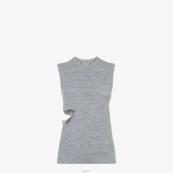 Fendi mujer top de lana 2LH8E1100 vestir gris