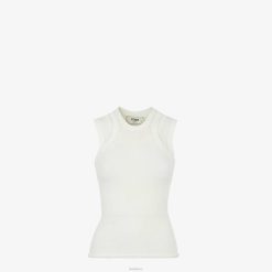Fendi mujer top de viscosa 2LH8E1146 vestir blanco