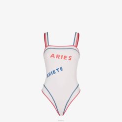 Fendi mujer traje de baño de licra 2LH8E1053 vestir blanco