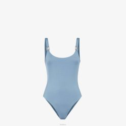 Fendi mujer traje de baño de una pieza de licra 2LH8E1161 vestir azul