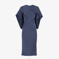 Fendi mujer vestido de raso 2LH8E1185 vestir azul