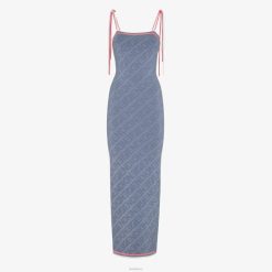 Fendi mujer vestido de viscosa 2LH8E1018 vestir azul