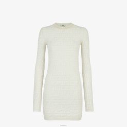 Fendi mujer vestido de viscosa ff 2LH8E993 vestir blanco