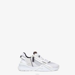 Fendi mujer zapatillas bajas de nailon y ante 2LH8E1289 zapatos blanco