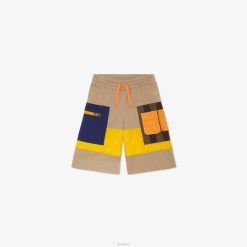 Fendi niños bermudas de patchwork de algodón 2LH8E2963 vestir multicolor