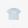 Fendi niños camiseta de bebé de punto 2LH8E2767 vestir azul claro