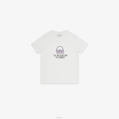 Fendi niños camiseta junior de punto con bordado 2LH8E2920 vestir blanco